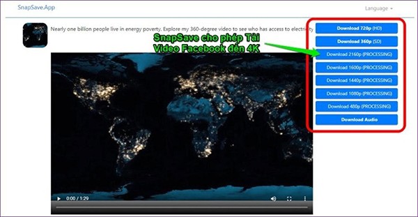 Nhấn vào phần cho phép tải video xuống